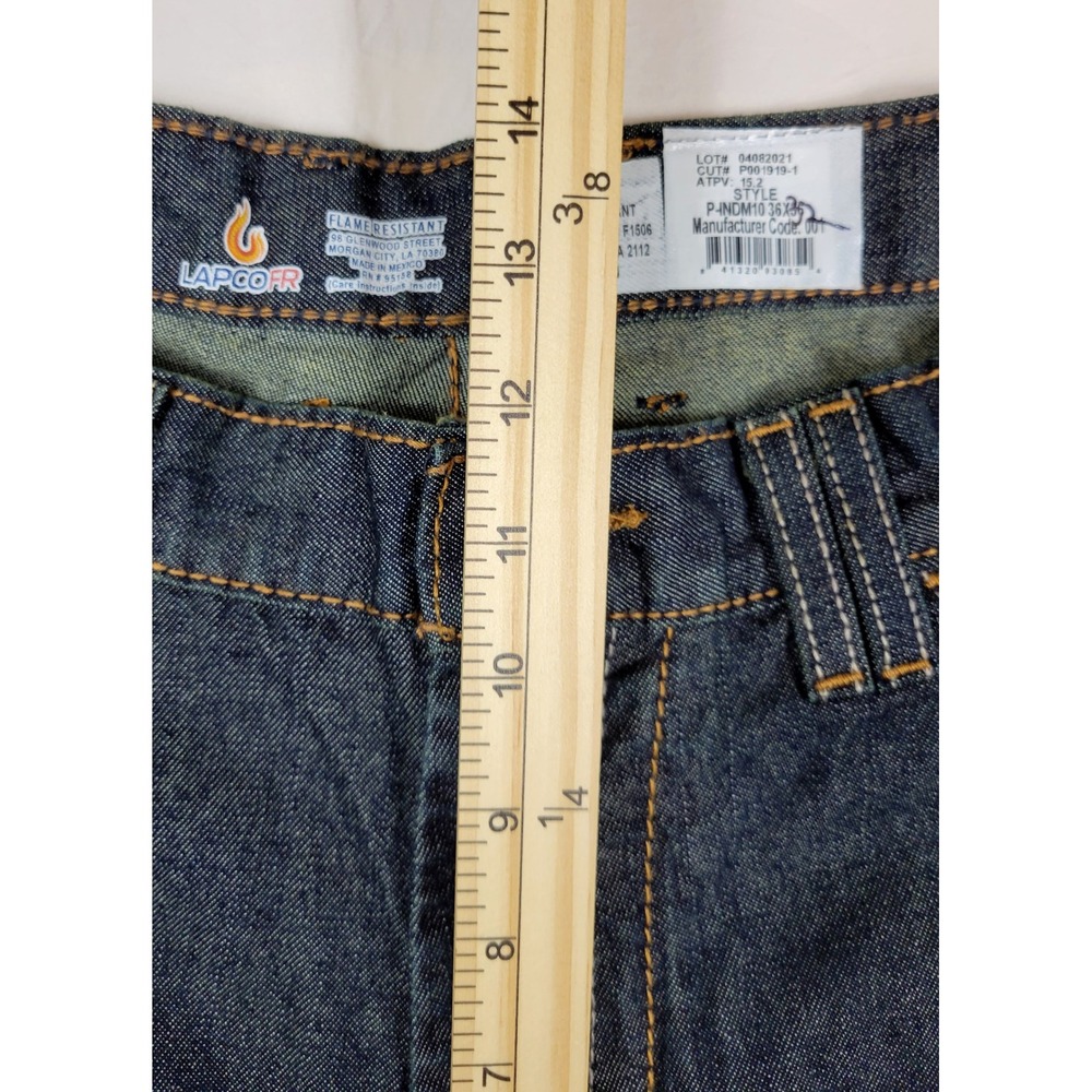 Lapco FR Flame Resistant Work Jeans Mens 36x34 Dark Indigo Denim P-INDM10 CAT2 - Picture 4 of 10